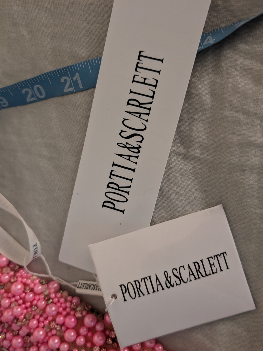Portia & Scarlett PS26432C Pink Pearl Corset Sequin Formal Prom Gown Dress 6 - Picture 7 of 9